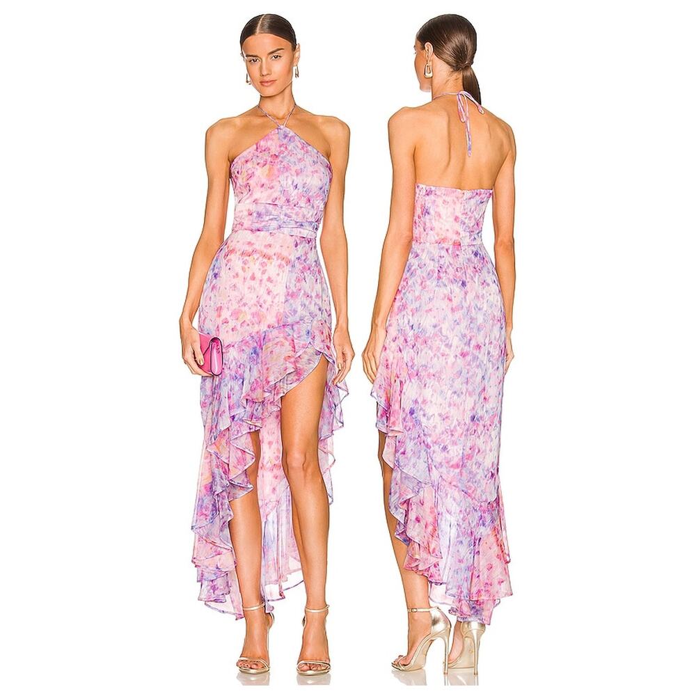 Amanda Uprichard Carlina Dress Halter Neck Ruffle Party Cocktail Garden Summer S
